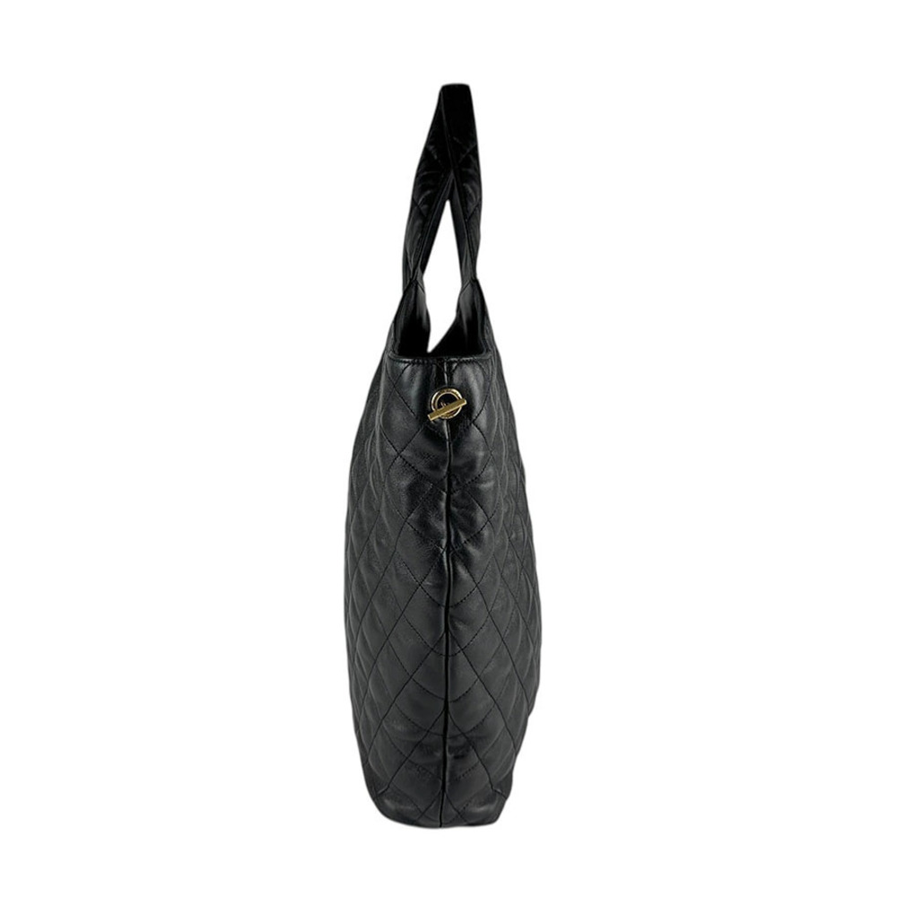 Saint Laurent Maxi Black Bag Shopping Leather Black